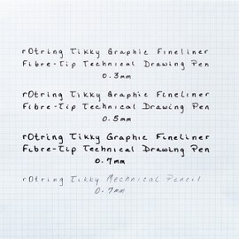 Rotring Tikky Fine Liner Fiber Tip Graphic Pen, 0.8 mm, Black Ink (1904758)