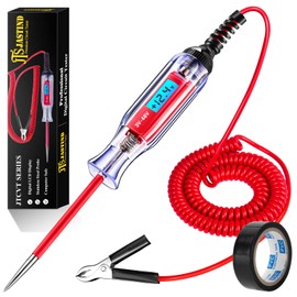 JASTIND Automotive Test Light 3-48V DC Digital LCD Circuit Tester, Bidirectional Voltage Tester with Voltmeter & 140 Inch Extended Spring Wire, Heavy Duty Electric Tester for Car Fuse, Battery