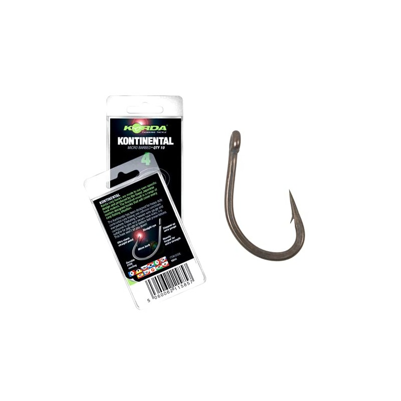 Korda Kontinental Size 1/Carp Fishing Hooks