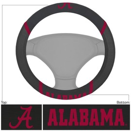 FANMATS 14804 Alabama Crimson Tide Embroidered Steering Wheel Cover 15" x 15"