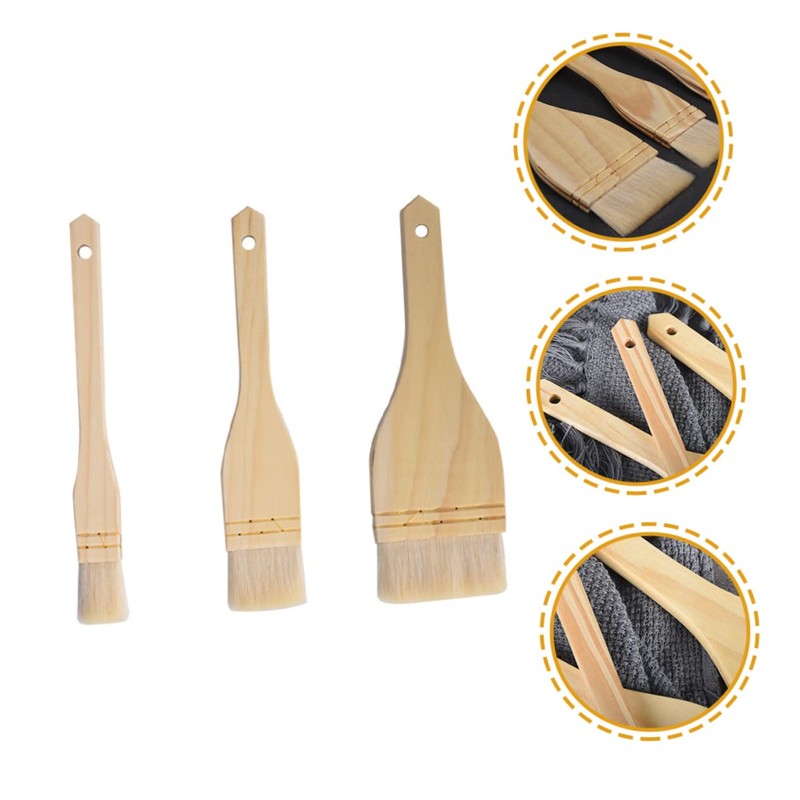Abaodam 3Pcs Multi Use Woolen Brush for BBQ Baking Versatile