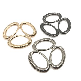 6 Pcs Three Ring Silk Scarf Buckle Simple Fashion Wrap Holder Triple Slide Jewelry Clasp Clips (Style 1, One size)