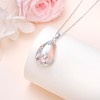 Ladytree 925 Sterling Silver Teardrop Mother and Daughter Created Moonstone