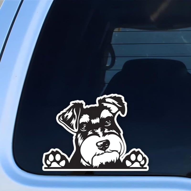 DK339 Cute Miniature Schnauzer Stickers 15 x 11 cm Hide
