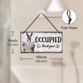 Putuo Decor Vacant Occupied Sign Occupied Sign for Bathroom Door Double Sided Hanger Plaque for Home Bathroom Office Restroom Conference Hotel Hospital Privacy Sign Donkey Grey