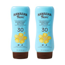 Hawaiian Tropic Everyday Active Lotion Sunscreen SPF 30, 8Fl Oz Twin Pack, Hawaiian Tropic Sunscreen SPF 30, Sunblock, Oxybenzone Free Sunscreen, Broad Spectrum Sunscreen Pack, 8Fl Oz each