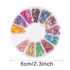 CCINEE 8 Case Nail Art Slices,Mini Fruit Flower Clay Slice for Slime Nail Art Decoration,1/4 Inch