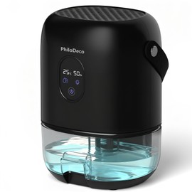 PHILODECO 35 OZ Dehumidifiers for Home(280 sq.ft), Ultra Quiet 25 dB for Bedroom & Bathroom with Auto Shut Off, Small Dehumidifiers for Closet, RV & Basement, 7 Colors LED Light, Black