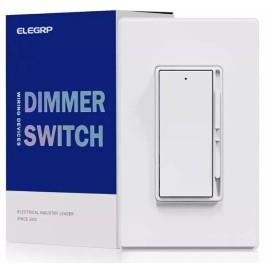 ELEGRP Slide Dimmer Rocker Switch 300W Dimmable LED / CFL DM19-WH, NEW, 600W
