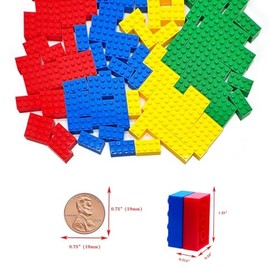 Juego de 120 piezas de bloques de construcción clásicos 2x4 MOC, ladrillos básicos de construcción y componentes compatibles con las principales marca