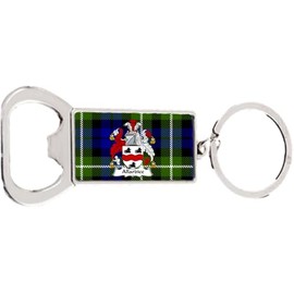 Scotland Scottish Allardice Coat of Arms Clan Rectangle Bottle Opener Metal Keyring and Velvet Gift Bag