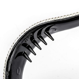 Beaupretty French Duckbill Hair Clip Jaw Bun Rhinestone Hair Barrettes Plastic Hair Claw for Women Lady(Black)