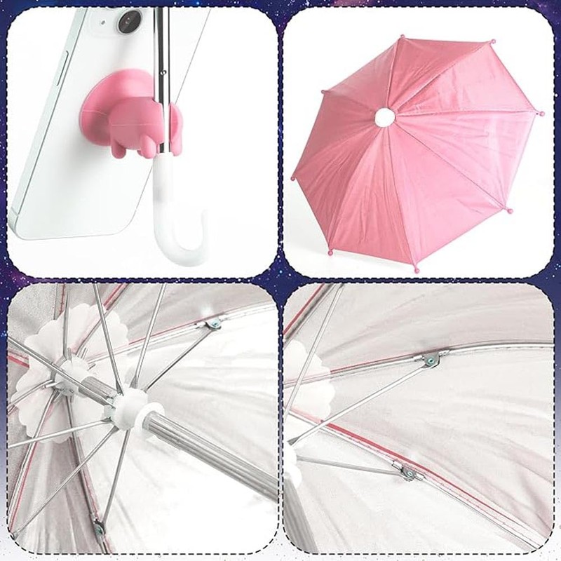 NT-ling 2pcs Cell Phone Umbrella,Outdoor Multi-Function Cute Phone Sunshade Umbrellas