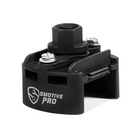 SMOTIVEPRO Adjustable Oil Filter Wrench for 60mm-80mm, Universal Oil Filter Removal Tool 1/2'' Drive Cap Style with 2 Durable Non-Slip Serrated Jaws Special Design