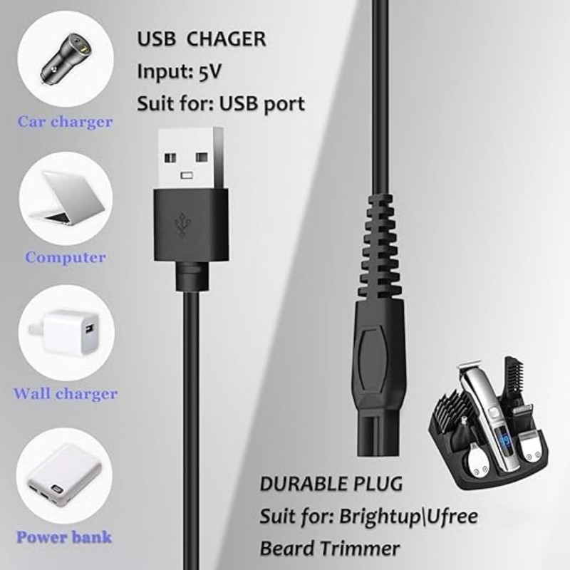 Musstad USB Charging Cable for Brightup,Ufree Beard Trimmer Hair Clippers
