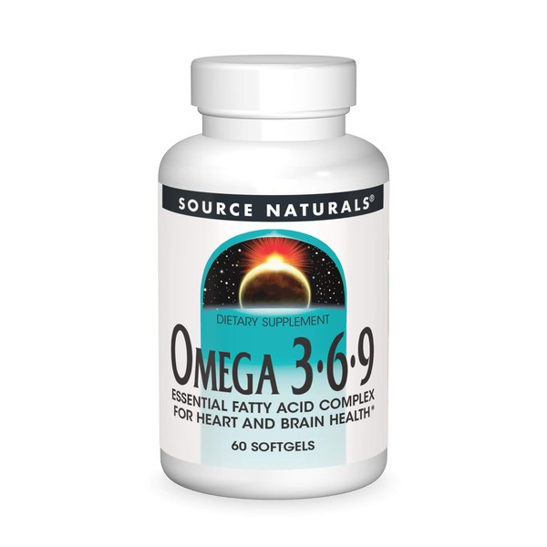 Source Naturals Omega 3-6-9, Essential Fatty Acid Complex for Heart and Brain Health - 60 Softgels