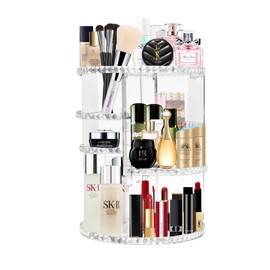 talifoca Make Up Cosmetic Organiser, 360° Rotation Cosmetic Organiser, Cosmetic Storage Box, Makeup Caddy Shelf for All Makeup Accessories in Dresser, Bathroom, Bedroom