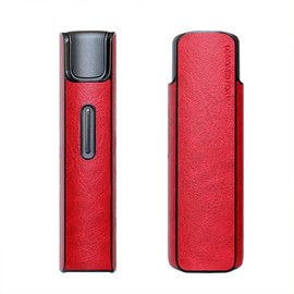 Mekeran PU Leather Case Compatible with Lil 2.0 Solid, Made by IQOS, Hard Plastic Coated with Leather Case for lil Solid 2.0 (Red)