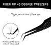 VAVALASH Lash Tweezers for Eyelash Extensions, Fiber Tip Diamond Grip