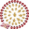 MIKIMIQI 60 Pcs Tiny Resin Bees Ladybugs Decor, Including 30