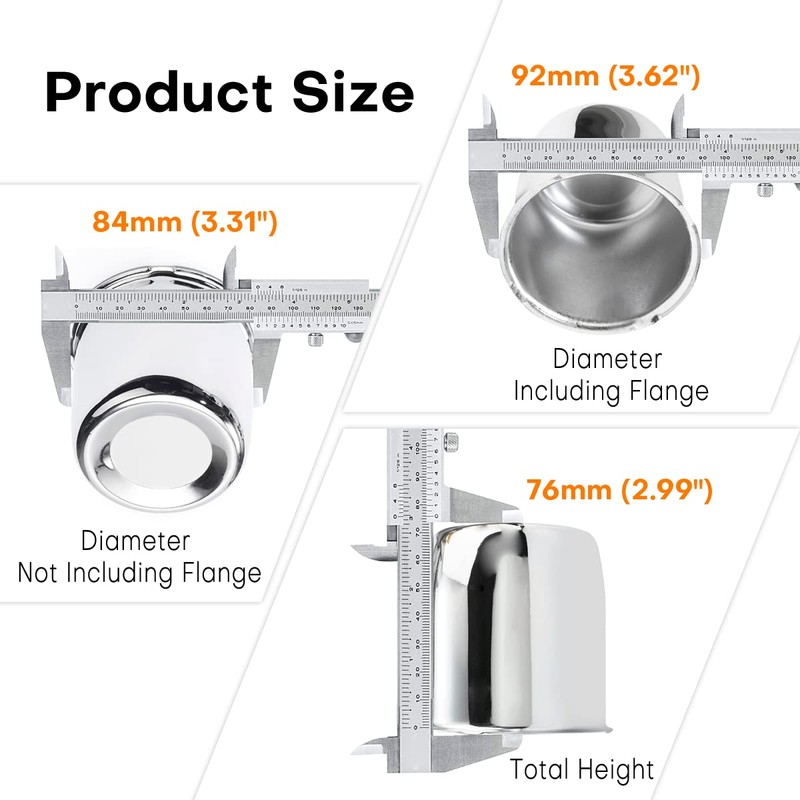 GTownWorks 4Pcs 3.31inch Trailer Wheel Center Caps Fit 3.3in 3.31in