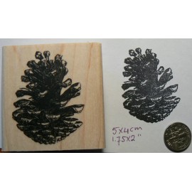 Dragonflylaser Pine-cone rubber stamp P49C