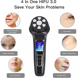 Mini HIFU Dispositivo de Belleza 4 en 1 R-F Facial Antiarrugas Máquina de Belleza Lifting Facial Rejuvenecimiento y Reafirmación de la Piel Instrumento de Belleza