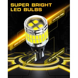 AULUXE 912 921 LED Bulbs – Backup Reverse Lights, 52-SMD, 500% Brighter, 6500K White, Non-Polarity – Fits 906, W16W, T15, 921 – Direct Replacement – 2 Pack