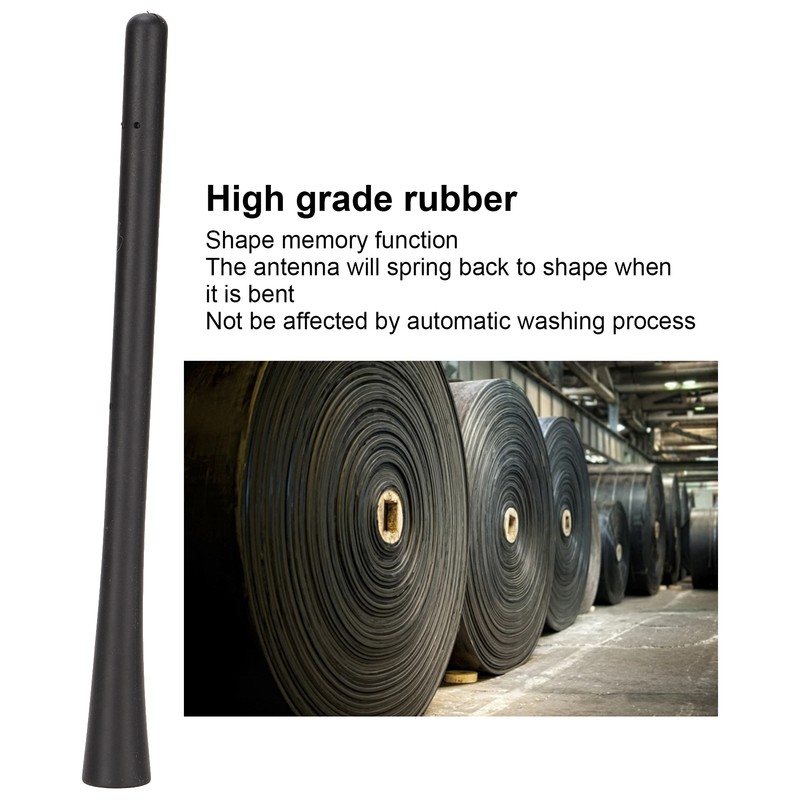 Motorcycle Short Antenna Mast 6 3/4in Long Screw in Rubber