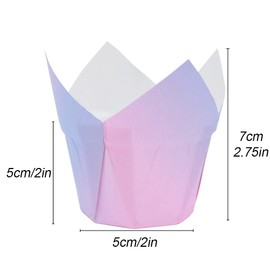 La Llareta 100 Pieces Tulip Cupcake Cases, Cupcake Liners, Muffin Liners, Greaseproof, Muffin Cups Cupsfor Baking Cakes, Weddings, Birthdays, Parties
