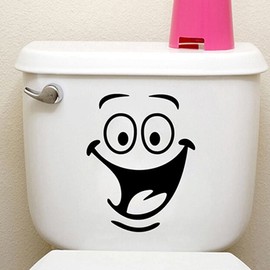 Smiley Face Toilet Sticker Funny Bathroom Stickers Toilet Seat Sticker Vinyl Decal