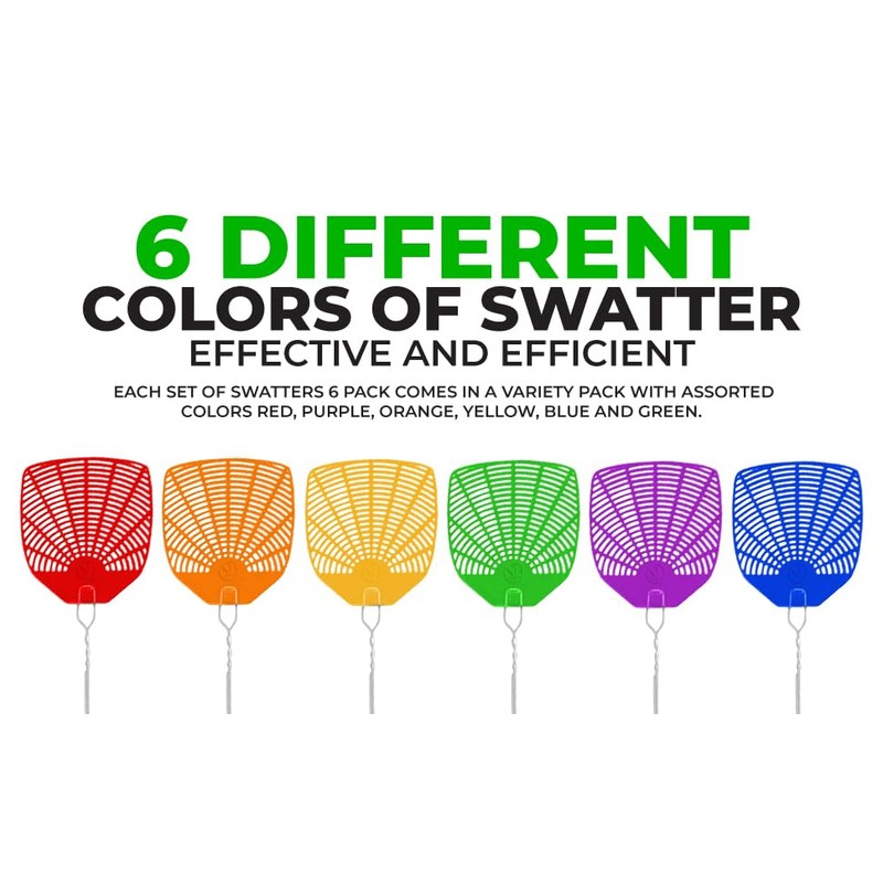Supreme Bug & Fly Swatter 6-Pack – Braided Metal Handle