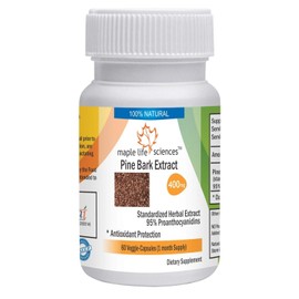 Pine Bark Extract - 400mg - 60 Vegan Capsules - Antioxidant Protection