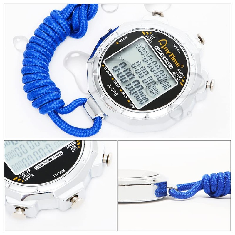 VOANZO Sport Stopwatch Timer Digital Display 1/1000 seconds Precision Electronic