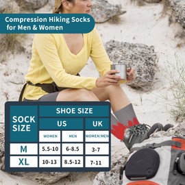 ANOTION Funny Hiking Socks for Men & Women - Moisture Wicking Lightweight Compression Socks,Women Hiking Socks Summer (US, Alpha, Medium, Regular, Regular, Pink)