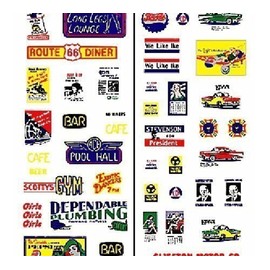 1950's Signs & Posters Dry Transfer Decals Woodland Scenics
