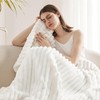 Bedsure White Fleece Blanket for Couch - Super Soft Cozy