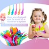 PEAPIN 10 Pieces Slush Straws, Colored Straw Spoon 2 in