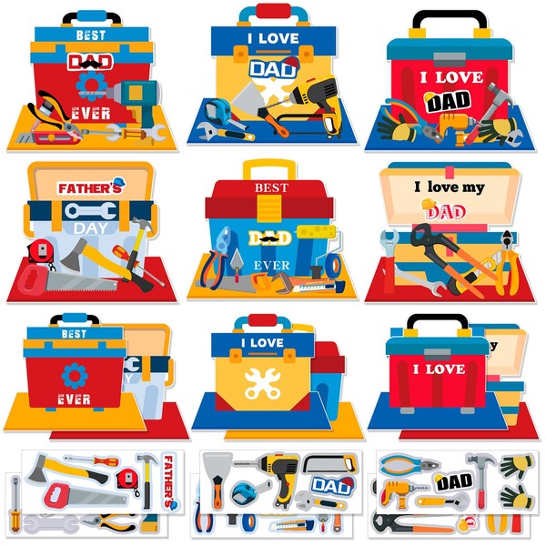 HOWAF 24 Pcs Father's Day Craft Kit, Fathers Day Stickers