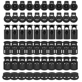 60PCS Plastic Spring Cord Locks for Drawstring Paracord Buckles Toggle Stopper Clasp Elastic Shoe Lace Tie Lock Sweatpants Hoodie Adjuster String Lock Accessories