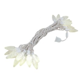 25 Foot C9 LED Outdoor Lighting Christmas Pre-Lamped String Light Set, Warm White, White Wire, 25 Bulbs