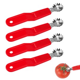 4pcs Tomato Corer Core Tools, Stainless Steel Strawberry Huller Fruit & Vegetable Stem Remover Practical Kitchen Tool for Dessert & Salad Prep