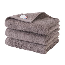 Bloom Imabari Towel, Certified FUu Face Towel, Set of 3, Soft, Fluffy, Thick, Water Absorbent, Hotel Specifications, Made in Japan, 100% Cotton (Ash Brown)
