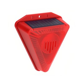 Lancoon Solar Power Alarm Motion Sensor 129dB Warning Loud Siren Flashing Red Light Animal Repeller Dog Barking Waterproof Defender Rat Deer Raccoon Skunk