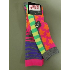 hibbett new neon print knee high socks.  2 pair.