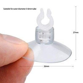 MINSHUXI Pack of 20 Aquarium Suction Cup Clips Aquarium Suction Cup Holder Transparent Aquarium Suction Cup with Hose Holder for 5 mm 6 mm Airline Air Traffic Line Hose Holder
