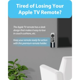 TotalMount Holder for Apple TV Remote – Never Lose Your Apple TV Siri Remote Again (Holder Includes Removable Adhesive to Prevent Wall Damage)