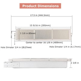 GDCERIX Ceramic Infrared Rear Rotisserie Burner for Jenn Air 720-0062-LP 720-0336 720-0337 720-0339 720-0141 Nexgrill Perfect Flame IR Back Burner with Wafer Grill Replacement Parts 17.5 Inch