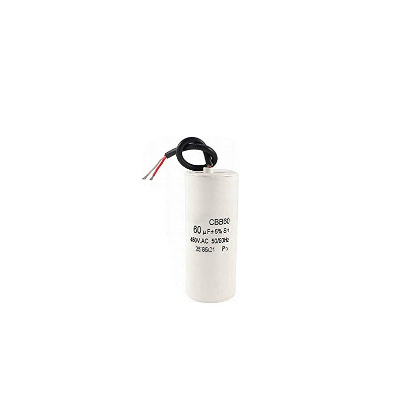 Cbb60 Motor Capacitor with Wire Lead 60Uf 450Vac Frequency 50/60Hz