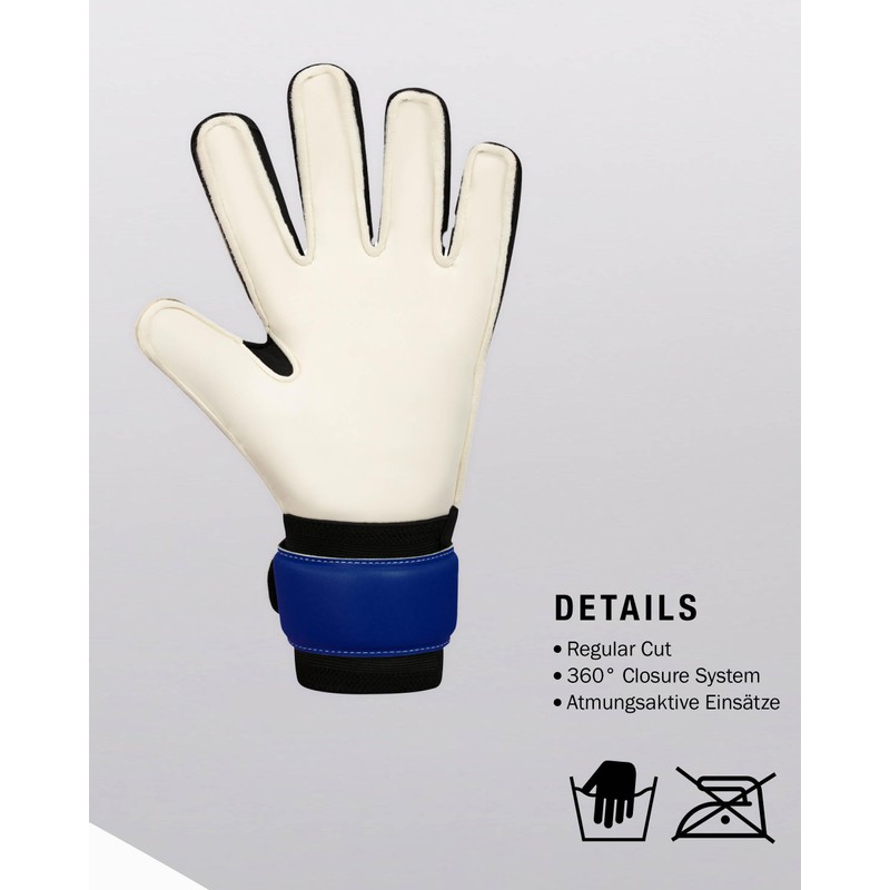 JAKO Unisex River Basic RC Goalkeeper Gloves, Navy/SkyBlue/Coral, 5